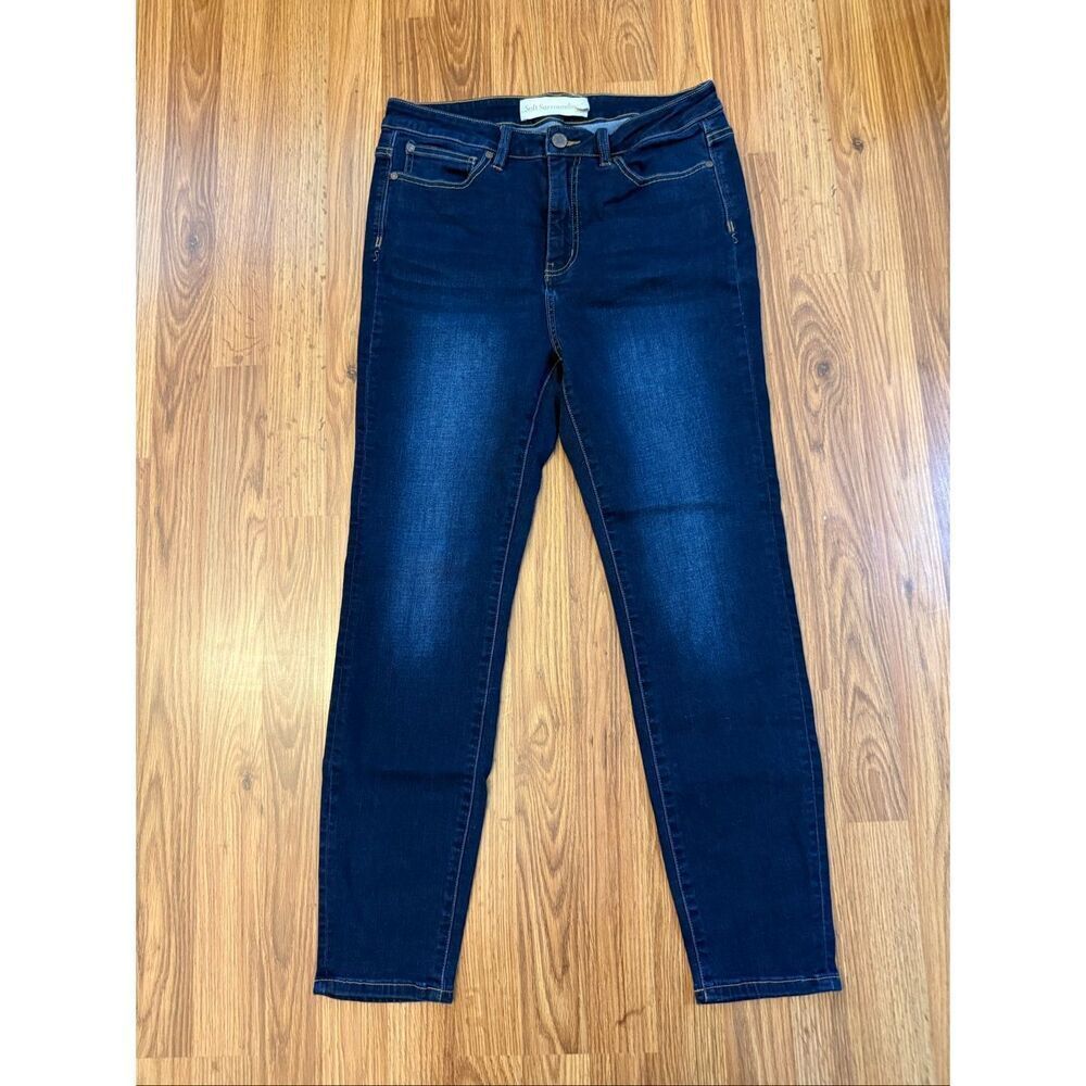 Soft Surroundings Women's High-Rise Skinny Denim Jeans Dark Indigo Blue Size 8